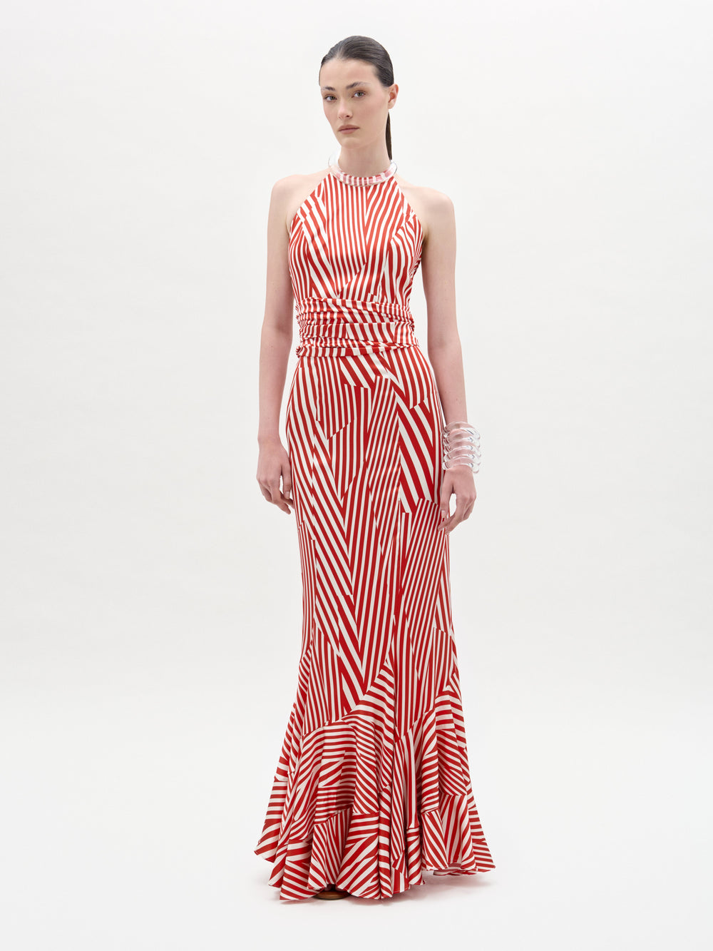 40___Florina_Skirt___Multi_Directional_Red_Stripes___PRE_SPRING_2026_FRONT
