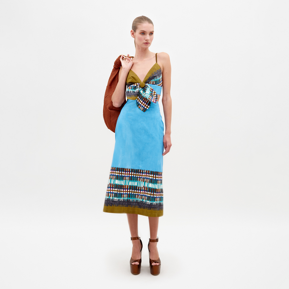 ATIRA_SKIRT_-_AQUA_OLIVE_PLAID_front