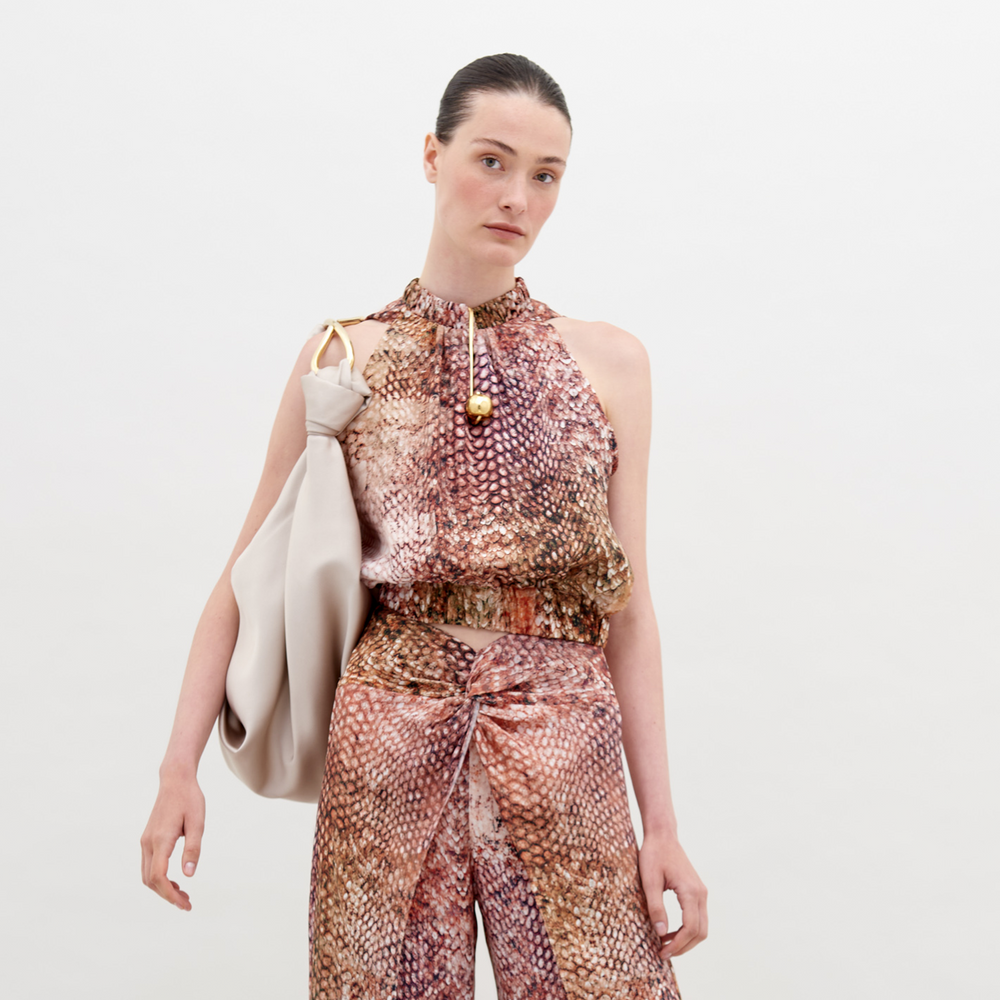 Stefano_Blouse_-_Peach_Animal_Print_Front