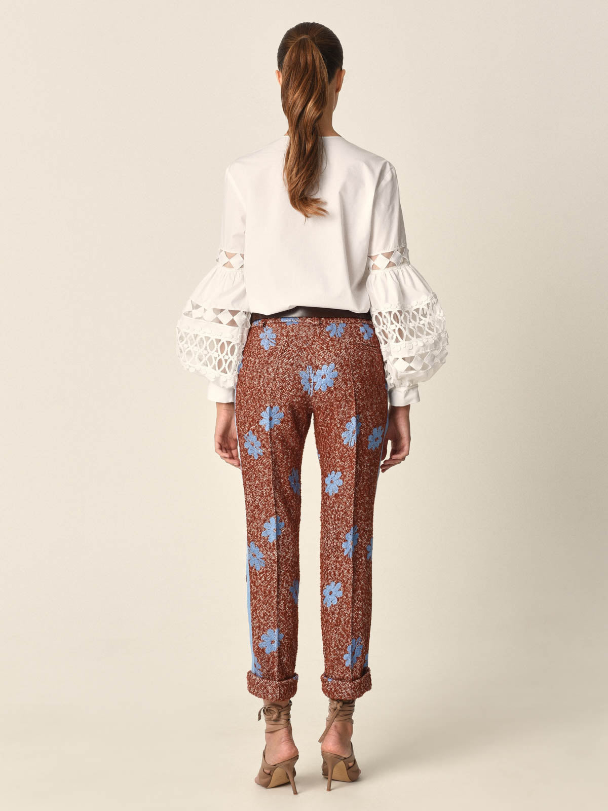 Pantalón Garmet Maroon Embroidered