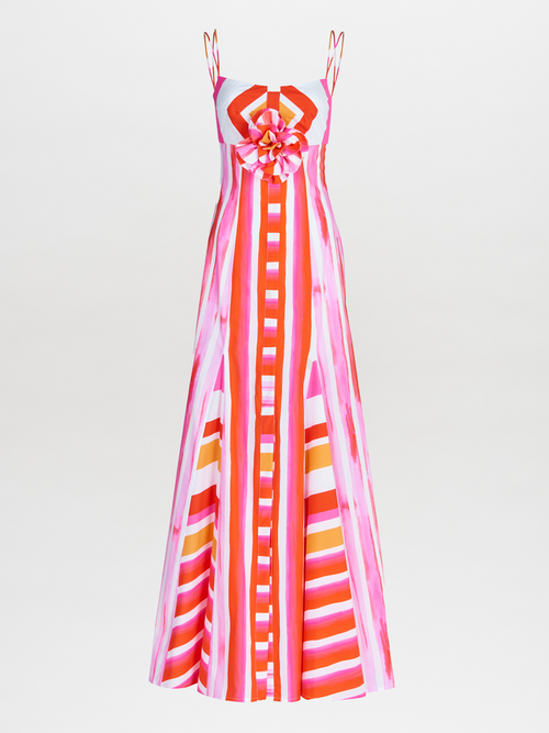 Catania Dress Rouge Orange Stripes