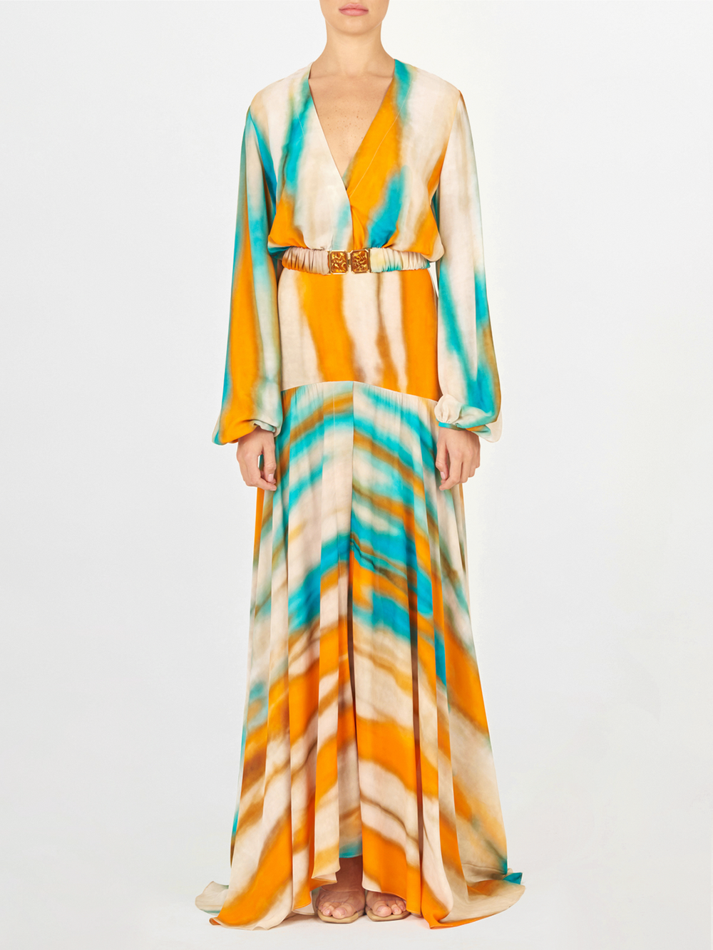 Vestido Corinne Orange/Turquoise
