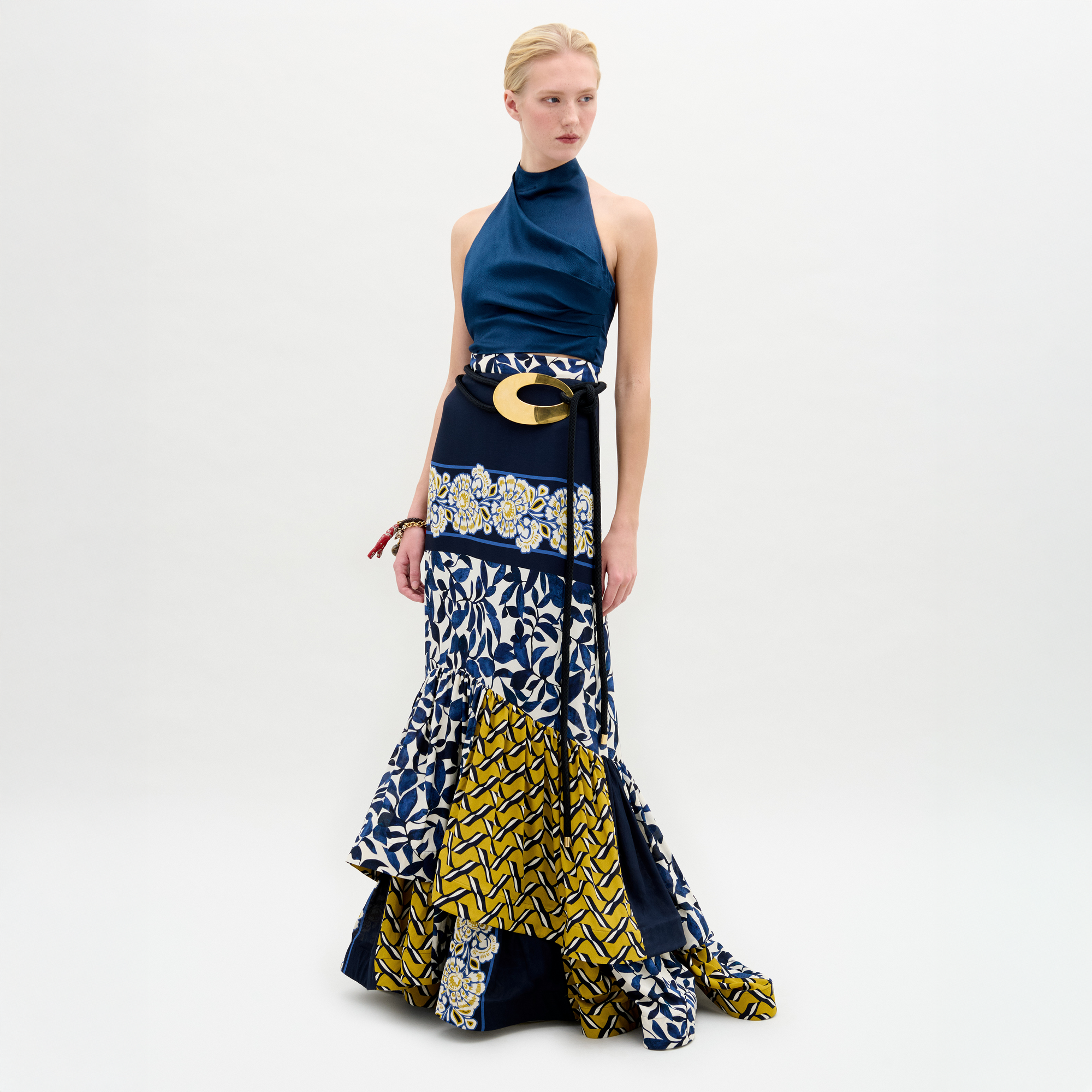 ELLIOTSKIRT-NAVYGEOMETRICABSTRACTFLORAL_FRONT_PRE-FALL2025