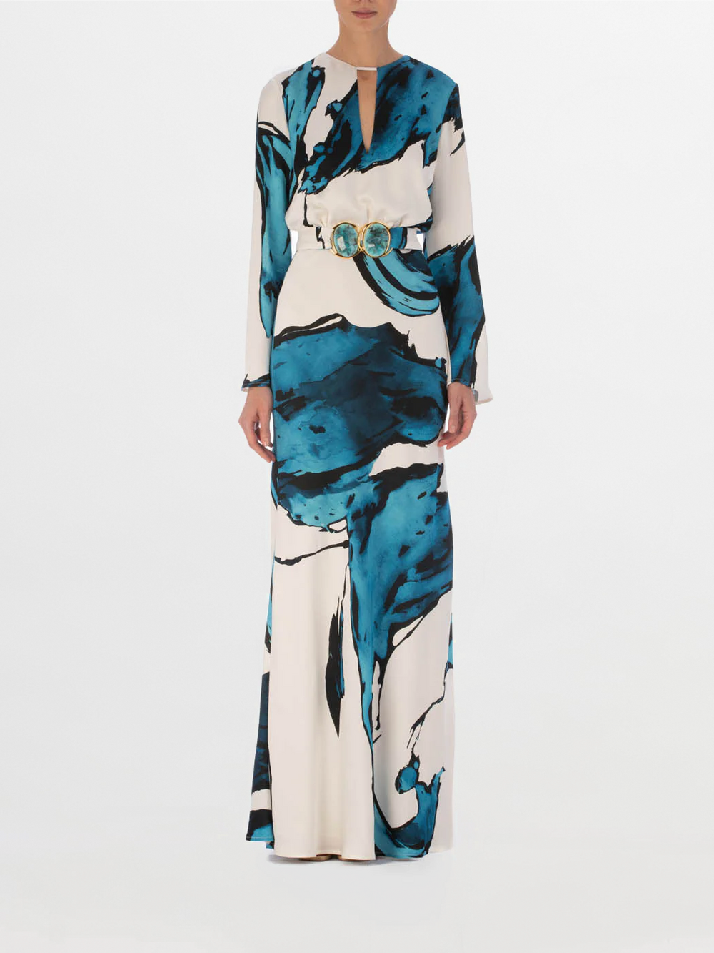 Vestido Fadia Multi Abstract Waves