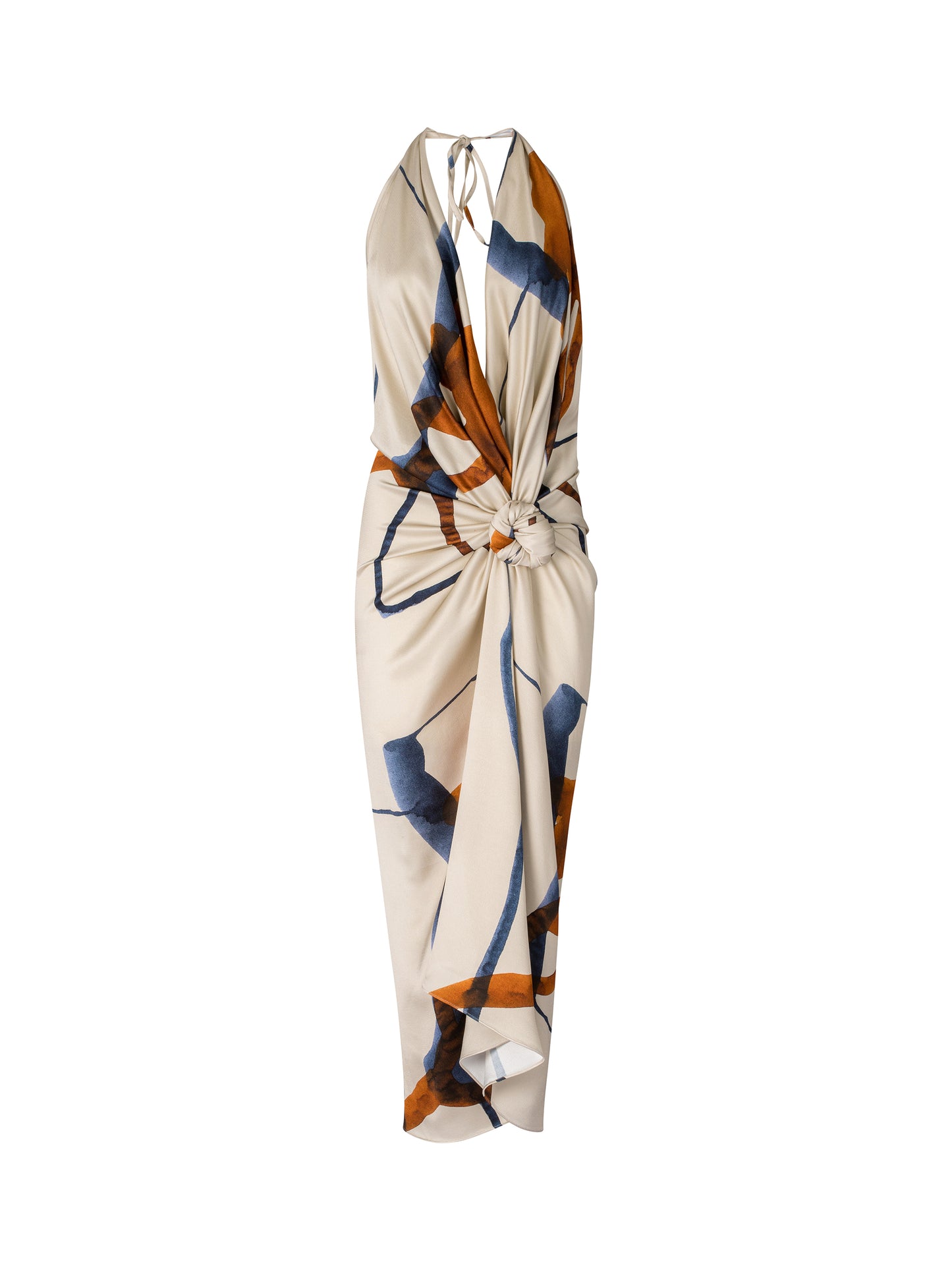 Vestido Guadalupe Cobalt Copper Abstract