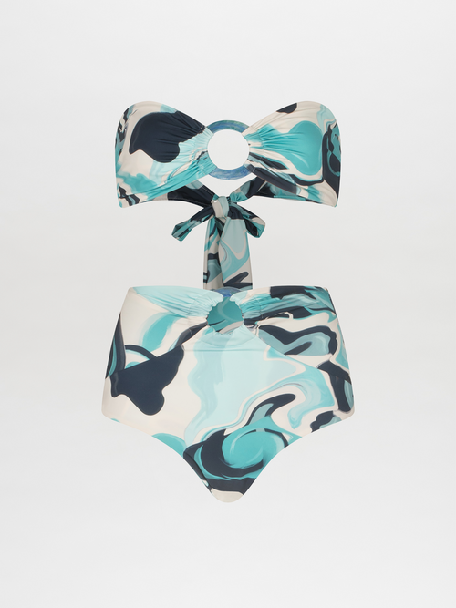 Garlenda Top + Lecco Bikini Turquoise Marble