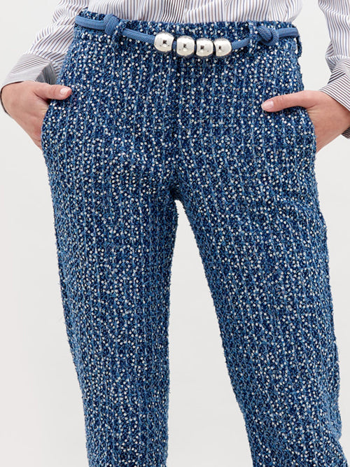 Pantalón Garmet Navy Sequins