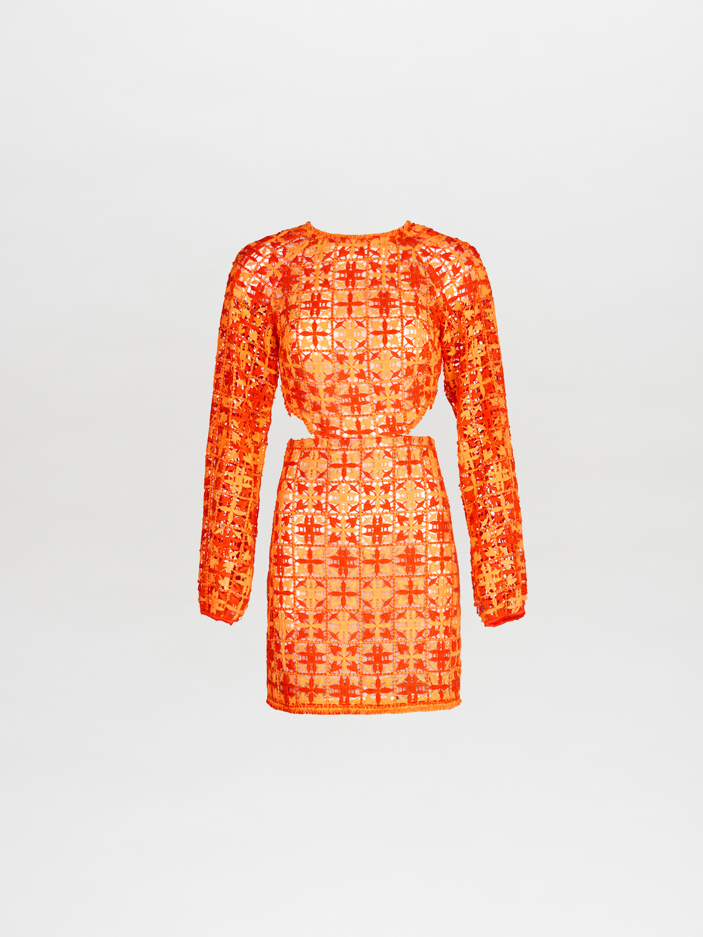 Janis Dress Red Orange Crochet