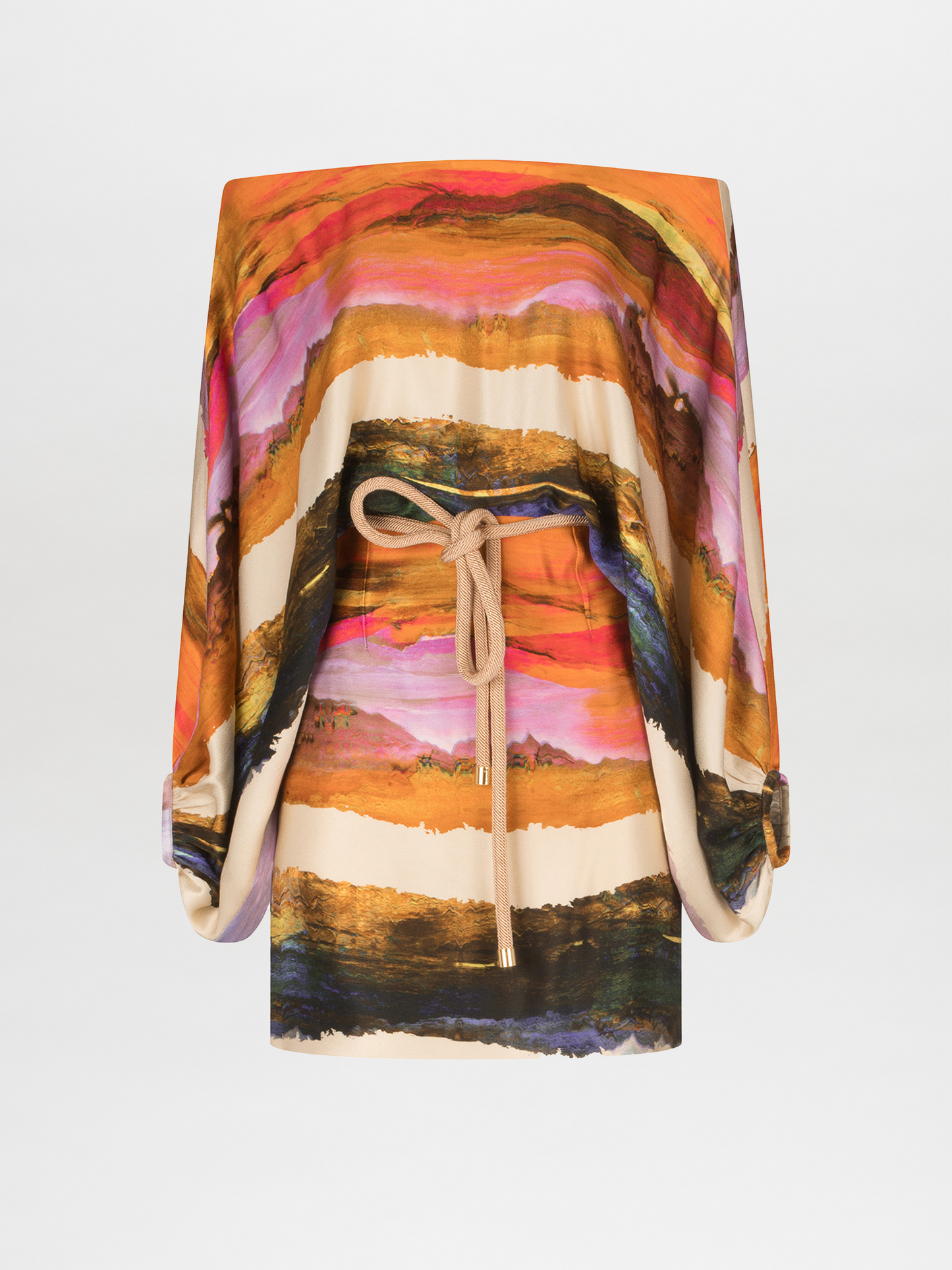 Vestido Manon Orange Orchid Abstract Stripes