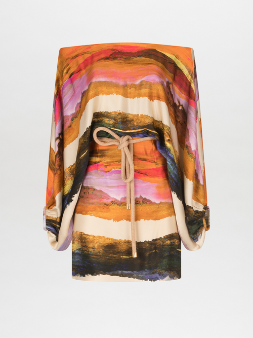 Vestido Manon Orange Orchid Abstract Stripes