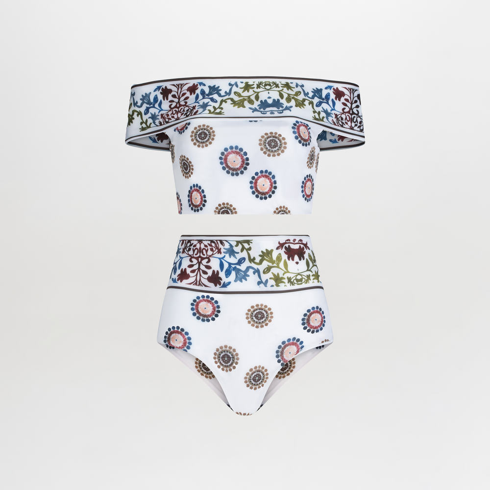 Top Pineto + Bikini Hilaria Multi Sepia Floral