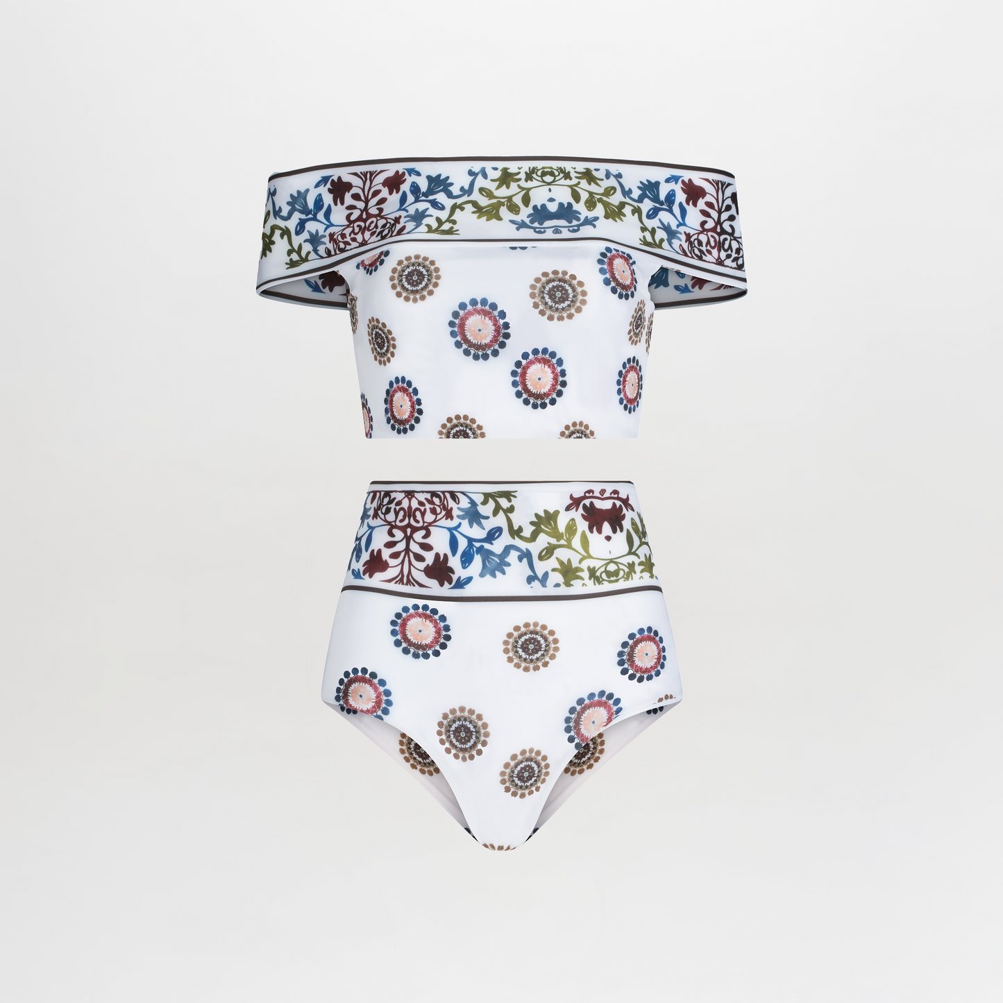 Top Pineto + Bikini Hilaria Multi Sepia Floral
