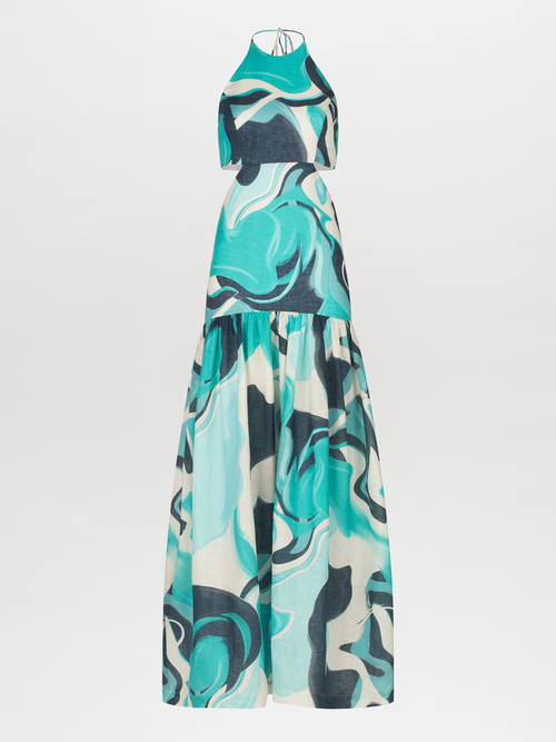 Vestido Rosalia Turquoise Marble