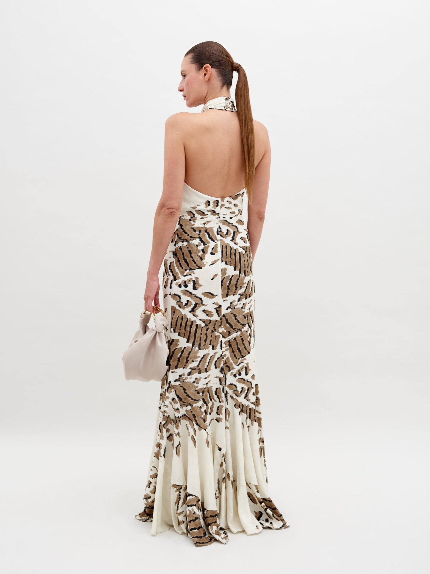 Vestido Raisa Beige Abstract Animal Print