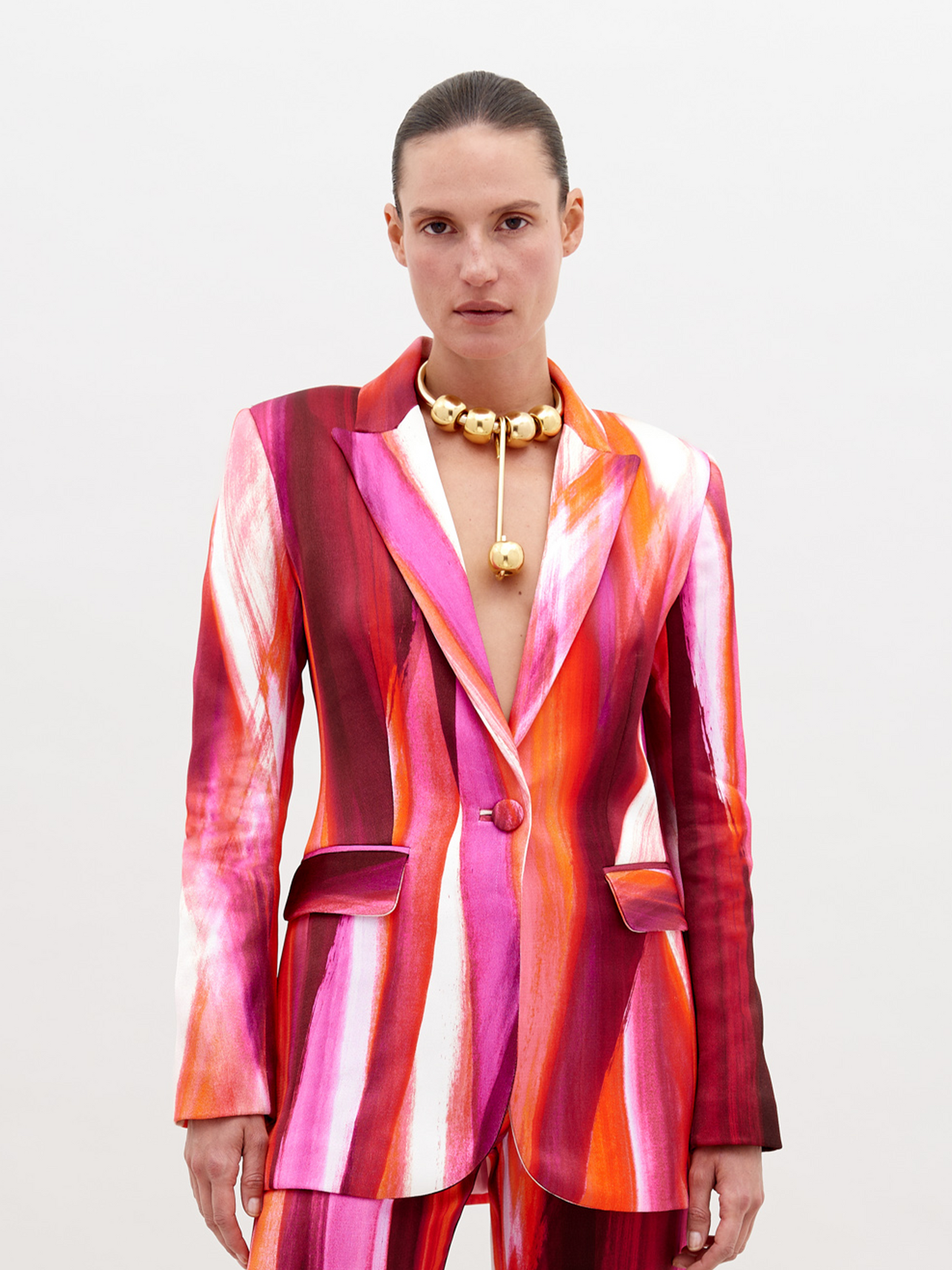 Chaqueta Rebeca Magenta Abstract Waves