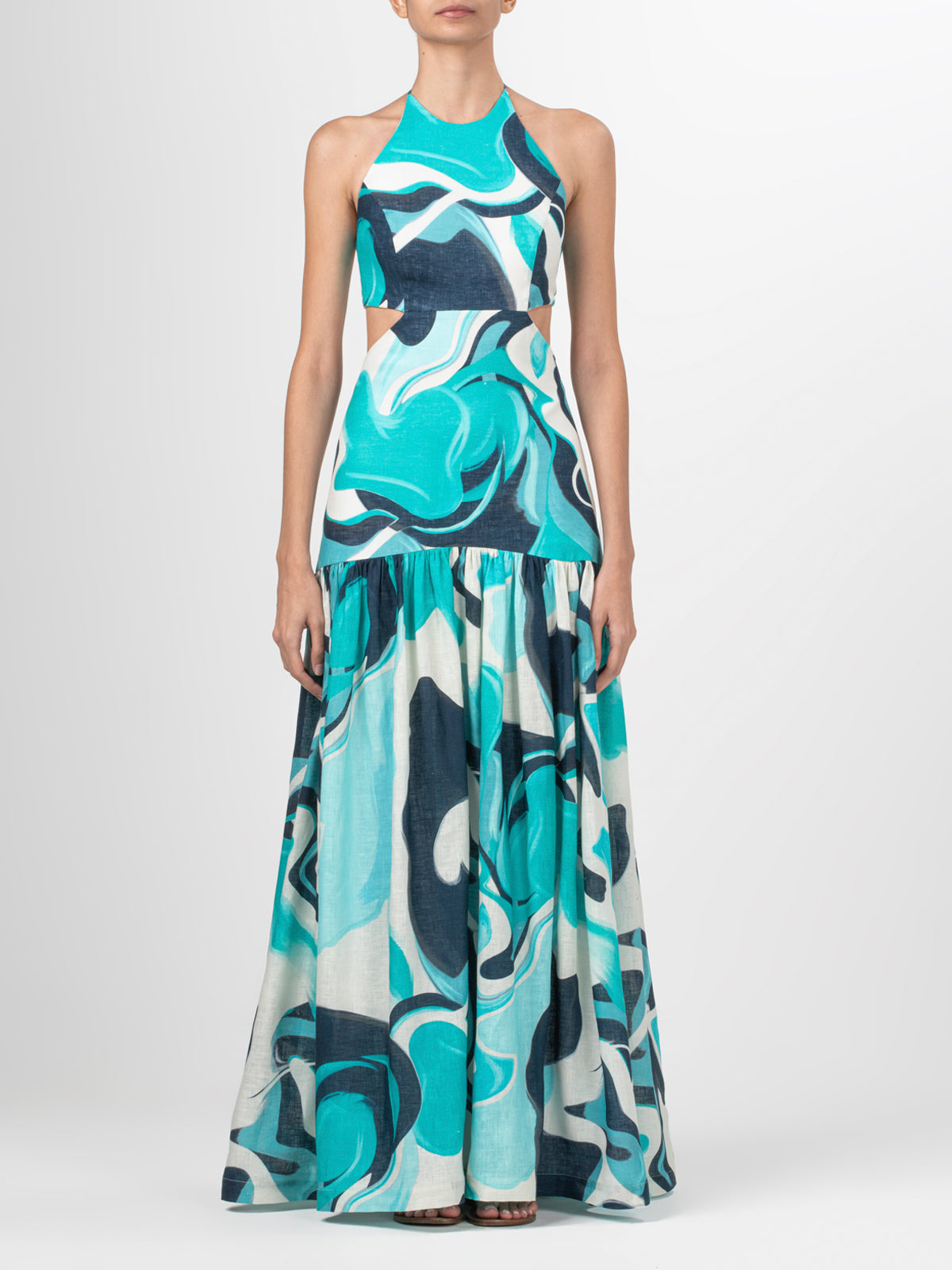 Vestido Rosalia Turquoise Marble