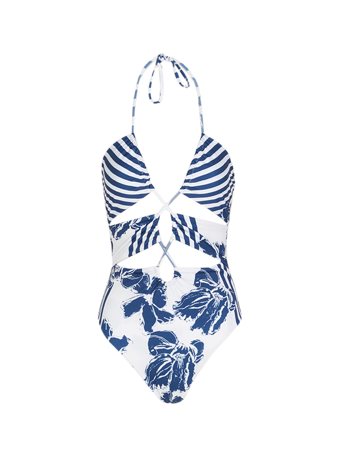 Arai One Piece Azure Floral Stripes