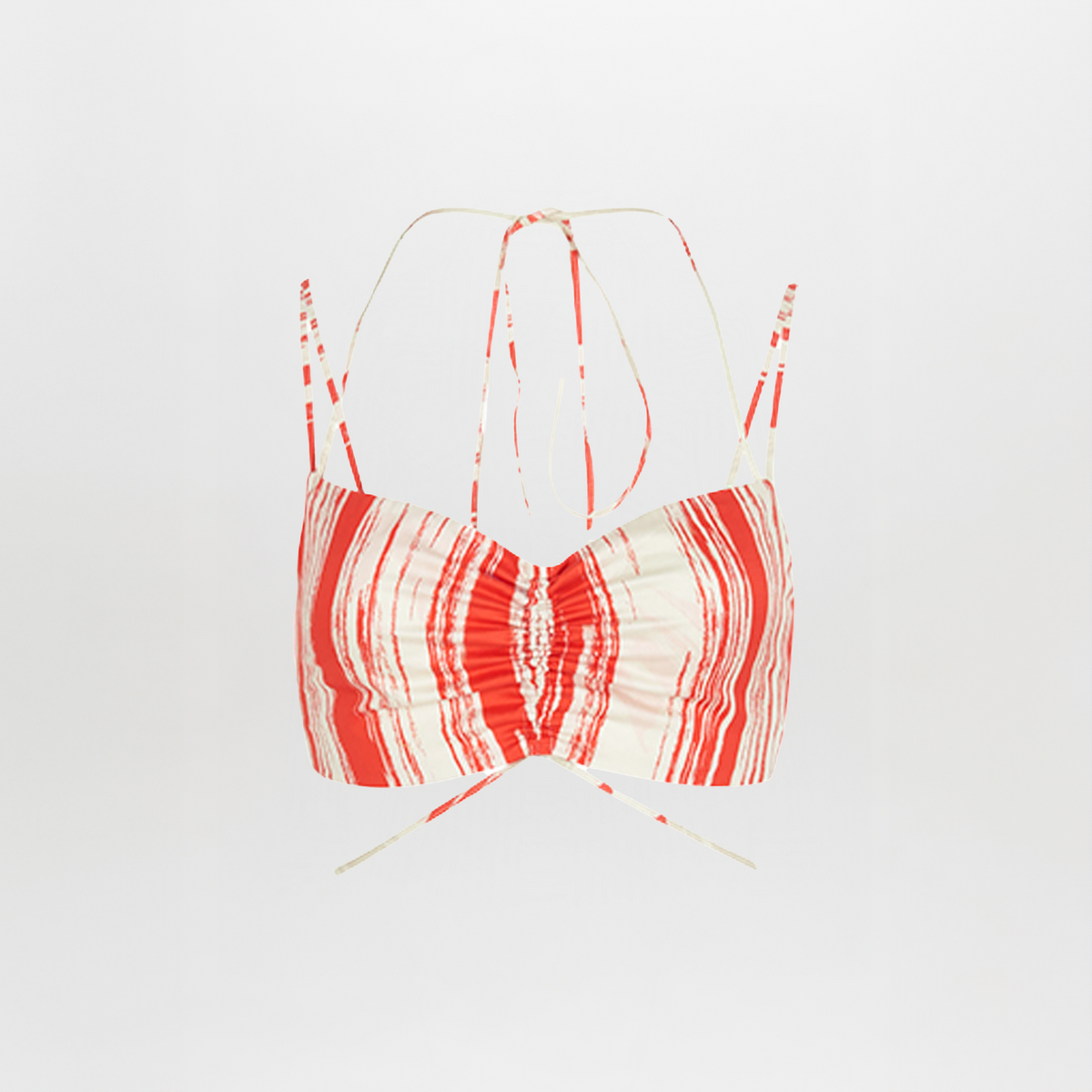 Travis Top Coral Red Palm Print