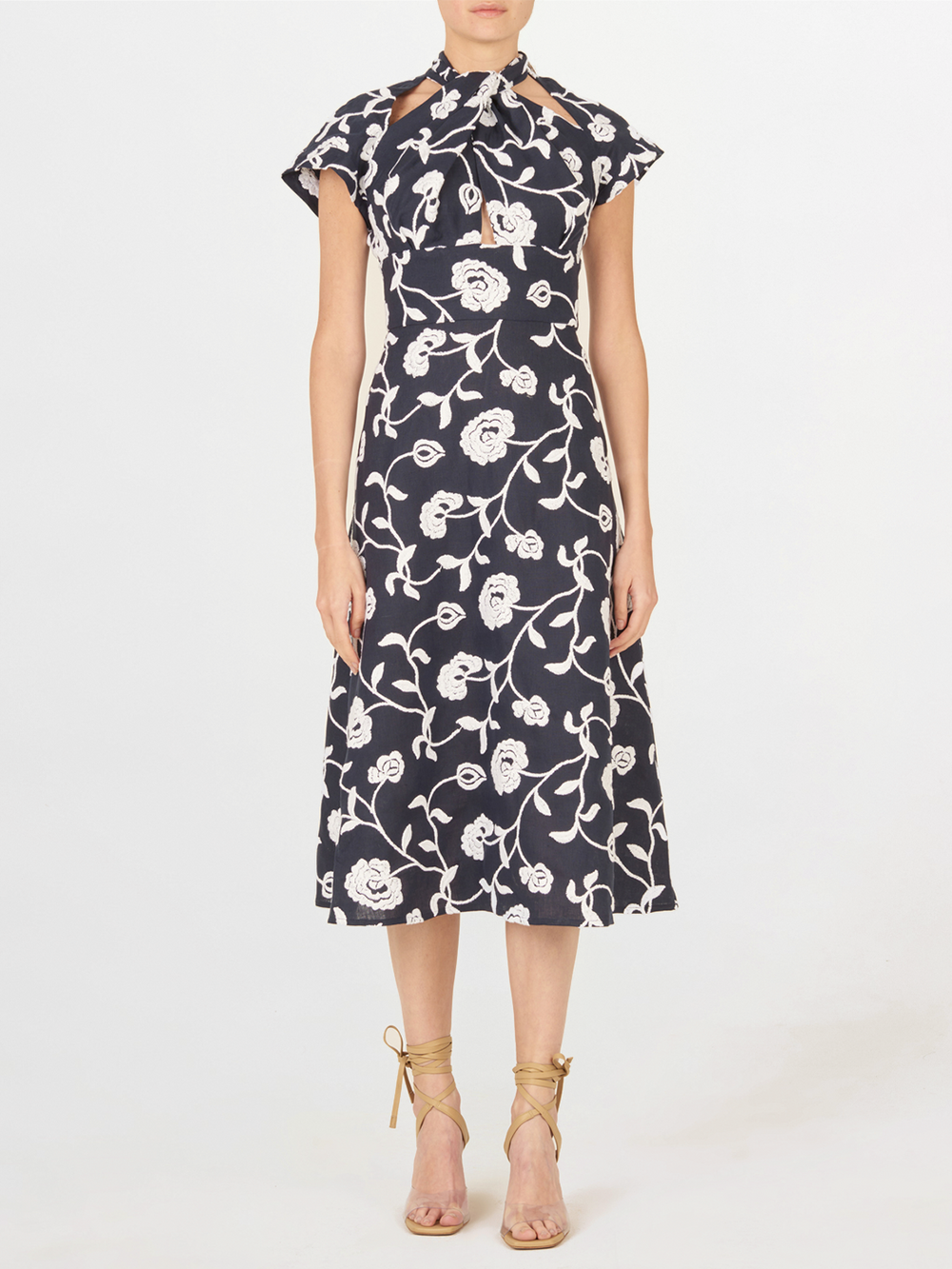 Vestido Lea Navy Embroidered