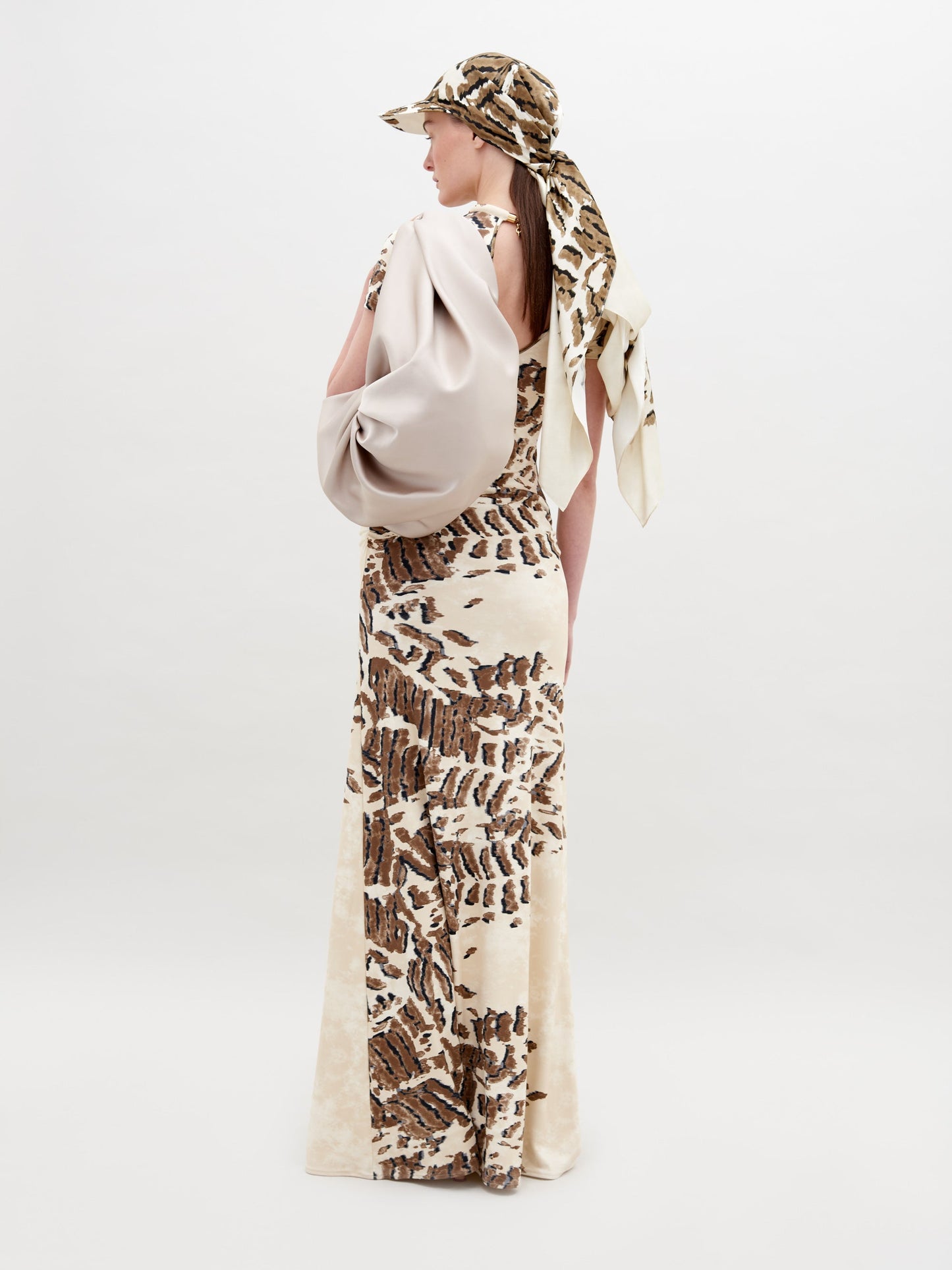 Vestido Yara Beige Abstract Animal Print