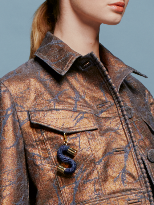 Chaqueta Nahid Metallic Ocher