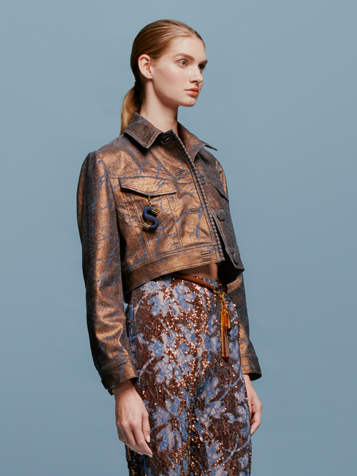 Chaqueta Nahid Metallic Ocher