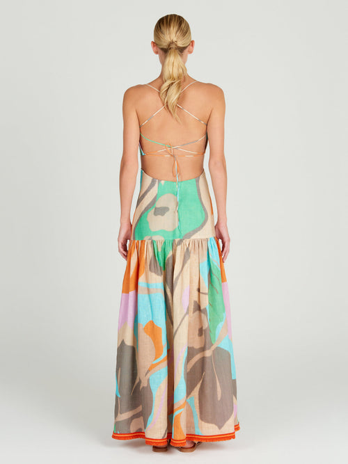 Shannon Dress Pastel Multi Swirls